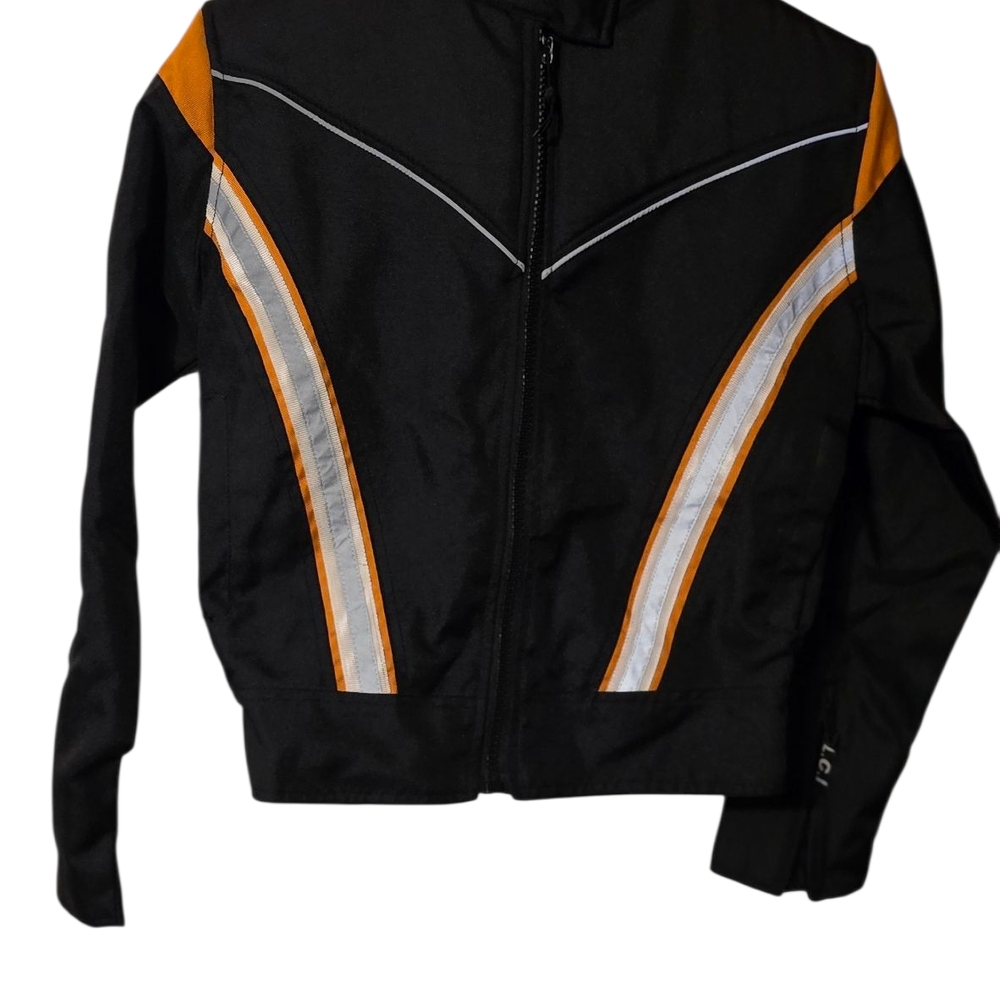 Harley-Davidson Black and Orange Women's Jacket